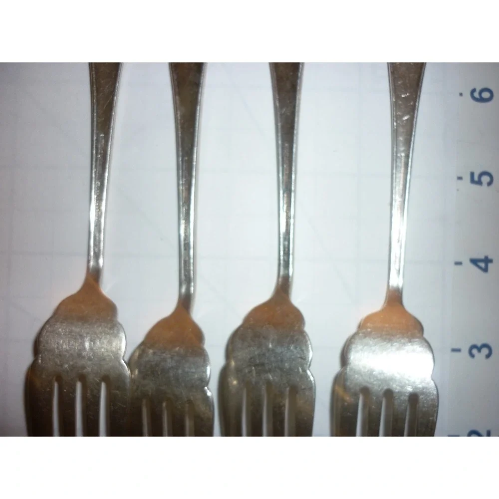 3 GM Co‎ EP Pat. silverplate fork Pastry Antique Monogram Gorham